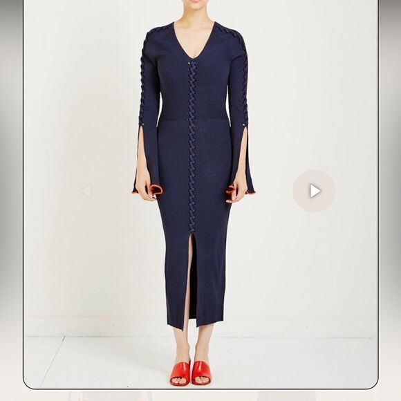 Opening Ceremony Criss Cross Ribbed-knit Midi Dress - Picture 2 of 15